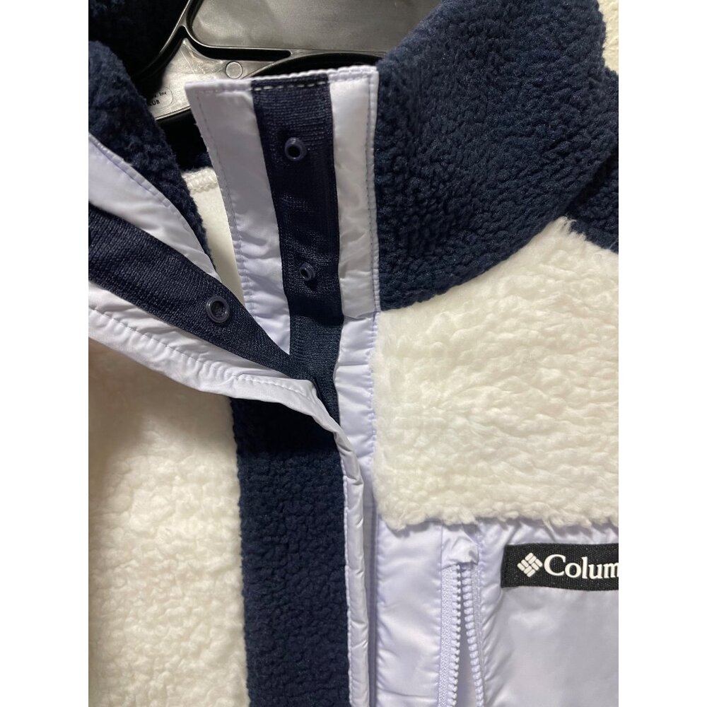 Columbia NWT Women's Long Sleeve Cropped Fleece Pullover, XL, Navy/White - Picture 10 of 16